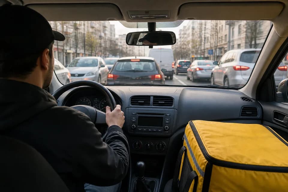 Курьер Яндекс Еды на автомобиле